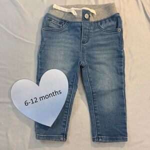 GAP - Stylish Blue Kids Jeans with Grey Ribbed Elastic Waistband